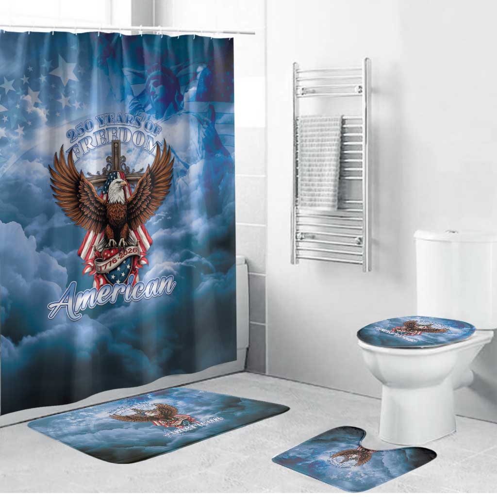 250 Years Of Freedom Bathroom Set American Patriotic 1776 To 2026 Majestic Bald Eagle - Wonder Print Shop