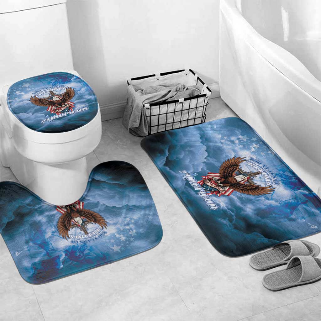 250 Years Of Freedom Bathroom Set American Patriotic 1776 To 2026 Majestic Bald Eagle - Wonder Print Shop