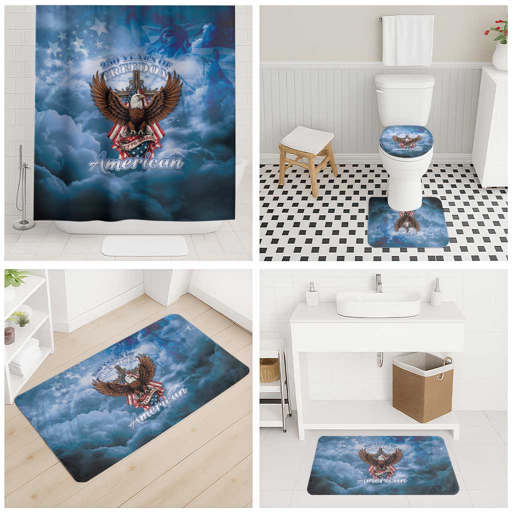 250 Years Of Freedom Bathroom Set American Patriotic 1776 To 2026 Majestic Bald Eagle - Wonder Print Shop