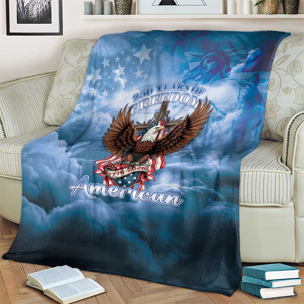 250 Years Of Freedom Blanket American Patriotic 1776 To 2026 Majestic Bald Eagle - Wonder Print Shop