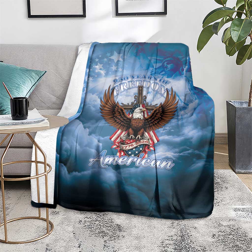 250 Years Of Freedom Blanket American Patriotic 1776 To 2026 Majestic Bald Eagle - Wonder Print Shop