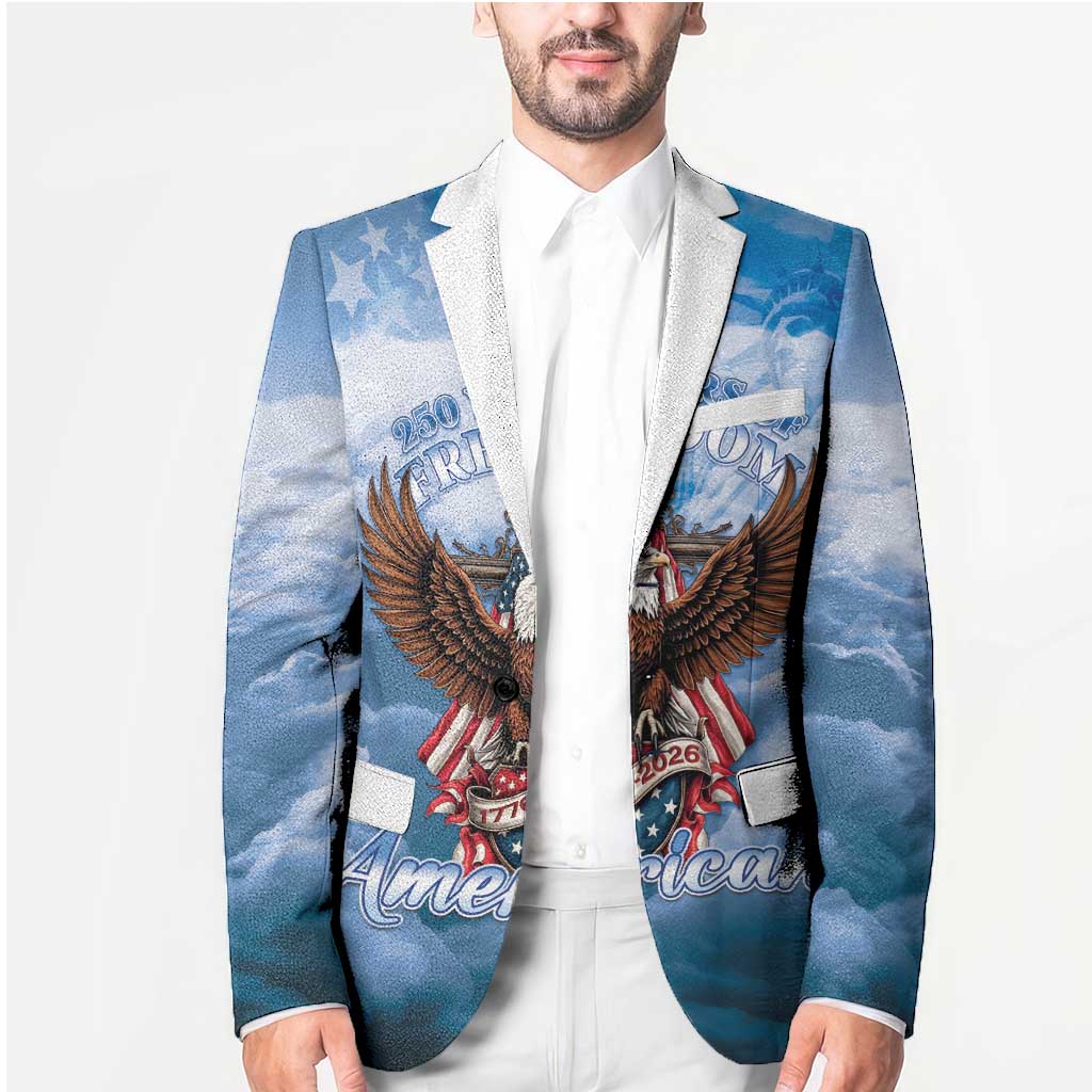 250 Years Of Freedom Blazer American Patriotic 1776 To 2026 Majestic Bald Eagle - Wonder Print Shop