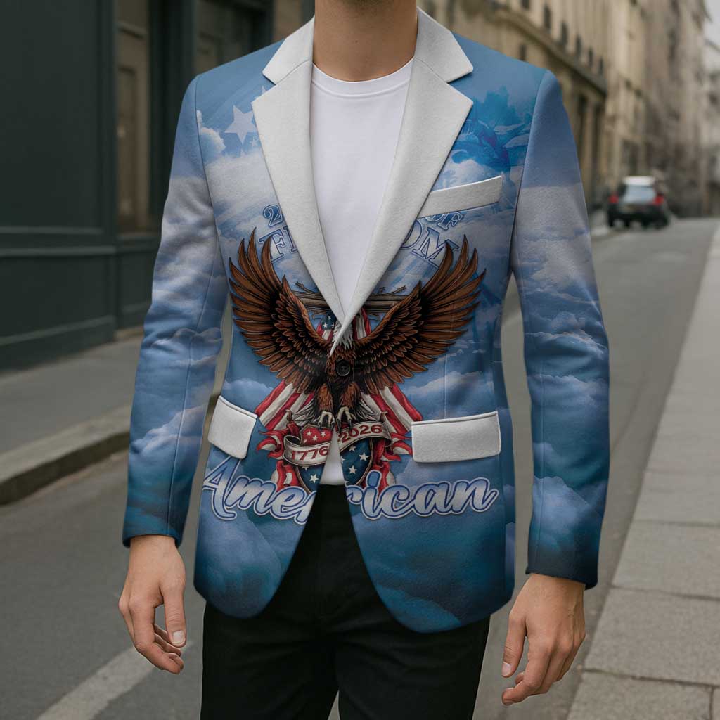 250 Years Of Freedom Blazer American Patriotic 1776 To 2026 Majestic Bald Eagle - Wonder Print Shop