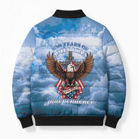 250 Years Of Freedom Bomber Puffer Jacket American Patriotic 1776 To 2026 Majestic Bald Eagle - Wonder Print Shop
