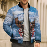 250 Years Of Freedom Bomber Puffer Jacket American Patriotic 1776 To 2026 Majestic Bald Eagle - Wonder Print Shop