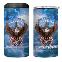 250 Years Of Freedom 4 in 1 Can Cooler Tumbler American Patriotic 1776 To 2026 Majestic Bald Eagle - Wonder Print Shop
