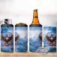 250 Years Of Freedom 4 in 1 Can Cooler Tumbler American Patriotic 1776 To 2026 Majestic Bald Eagle - Wonder Print Shop