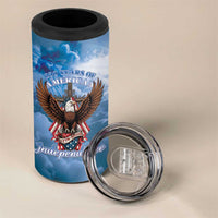 250 Years Of Freedom 4 in 1 Can Cooler Tumbler American Patriotic 1776 To 2026 Majestic Bald Eagle - Wonder Print Shop