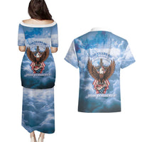 250 Years Of Freedom Couples Matching Puletasi and Hawaiian Shirt American Patriotic 1776 To 2026 Majestic Bald Eagle - Wonder Print Shop