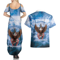250 Years Of Freedom Couples Matching Summer Maxi Dress and Hawaiian Shirt American Patriotic 1776 To 2026 Majestic Bald Eagle - Wonder Print Shop