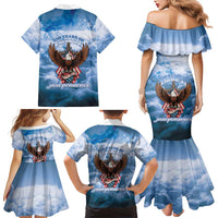 250 Years Of Freedom Family Matching Mermaid Dress and Hawaiian Shirt American Patriotic 1776 To 2026 Majestic Bald Eagle - Wonder Print Shop