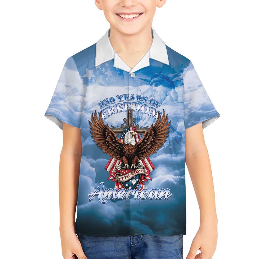 250 Years Of Freedom Family Matching Puletasi and Hawaiian Shirt American Patriotic 1776 To 2026 Majestic Bald Eagle - Wonder Print Shop