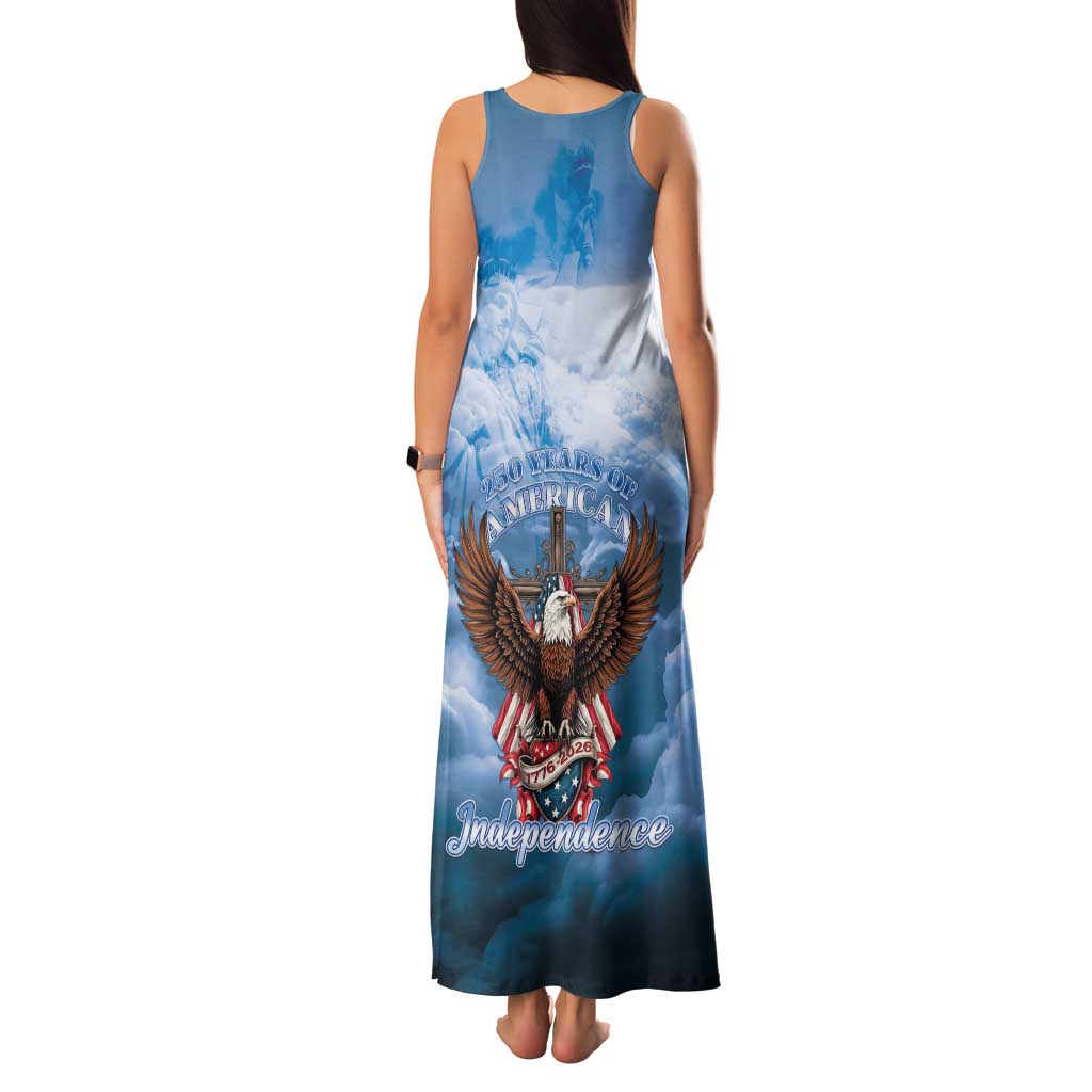 250 Years Of Freedom Family Matching Tank Maxi Dress and Hawaiian Shirt American Patriotic 1776 To 2026 Majestic Bald Eagle - Wonder Print Shop