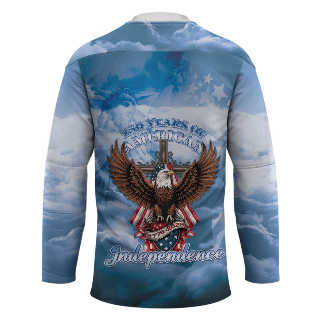 250 Years Of Freedom Hockey Jersey American Patriotic 1776 To 2026 Majestic Bald Eagle - Wonder Print Shop