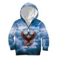 250 Years Of Freedom Kid Hoodie American Patriotic 1776 To 2026 Majestic Bald Eagle - Wonder Print Shop
