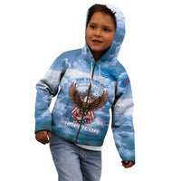 250 Years Of Freedom Kid Hoodie American Patriotic 1776 To 2026 Majestic Bald Eagle - Wonder Print Shop