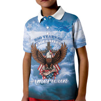 250 Years Of Freedom Kid Polo Shirt American Patriotic 1776 To 2026 Majestic Bald Eagle - Wonder Print Shop