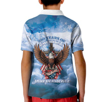 250 Years Of Freedom Kid Polo Shirt American Patriotic 1776 To 2026 Majestic Bald Eagle - Wonder Print Shop