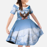250 Years Of Freedom Kid Short Sleeve Dress American Patriotic 1776 To 2026 Majestic Bald Eagle - Wonder Print Shop