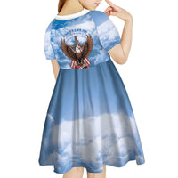250 Years Of Freedom Kid Short Sleeve Dress American Patriotic 1776 To 2026 Majestic Bald Eagle - Wonder Print Shop