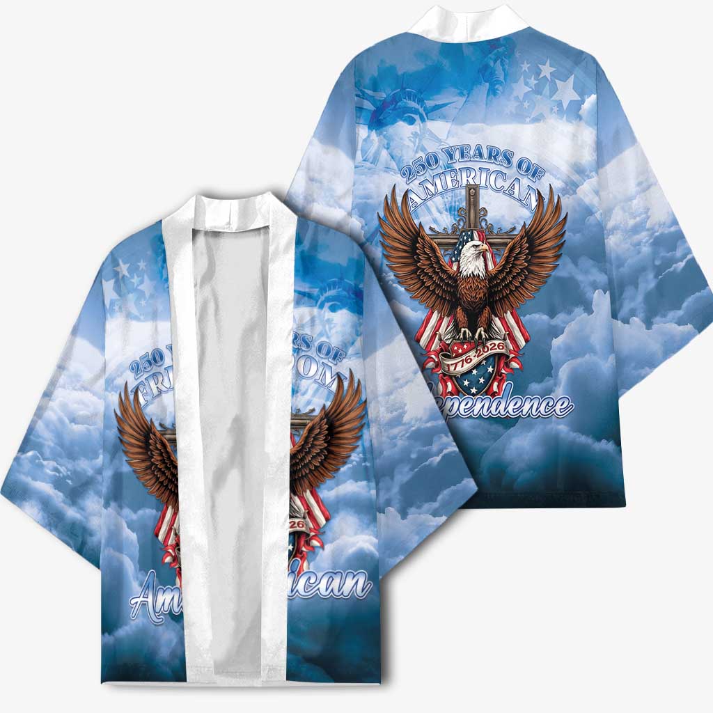250 Years Of Freedom Kimono American Patriotic 1776 To 2026 Majestic Bald Eagle - Wonder Print Shop