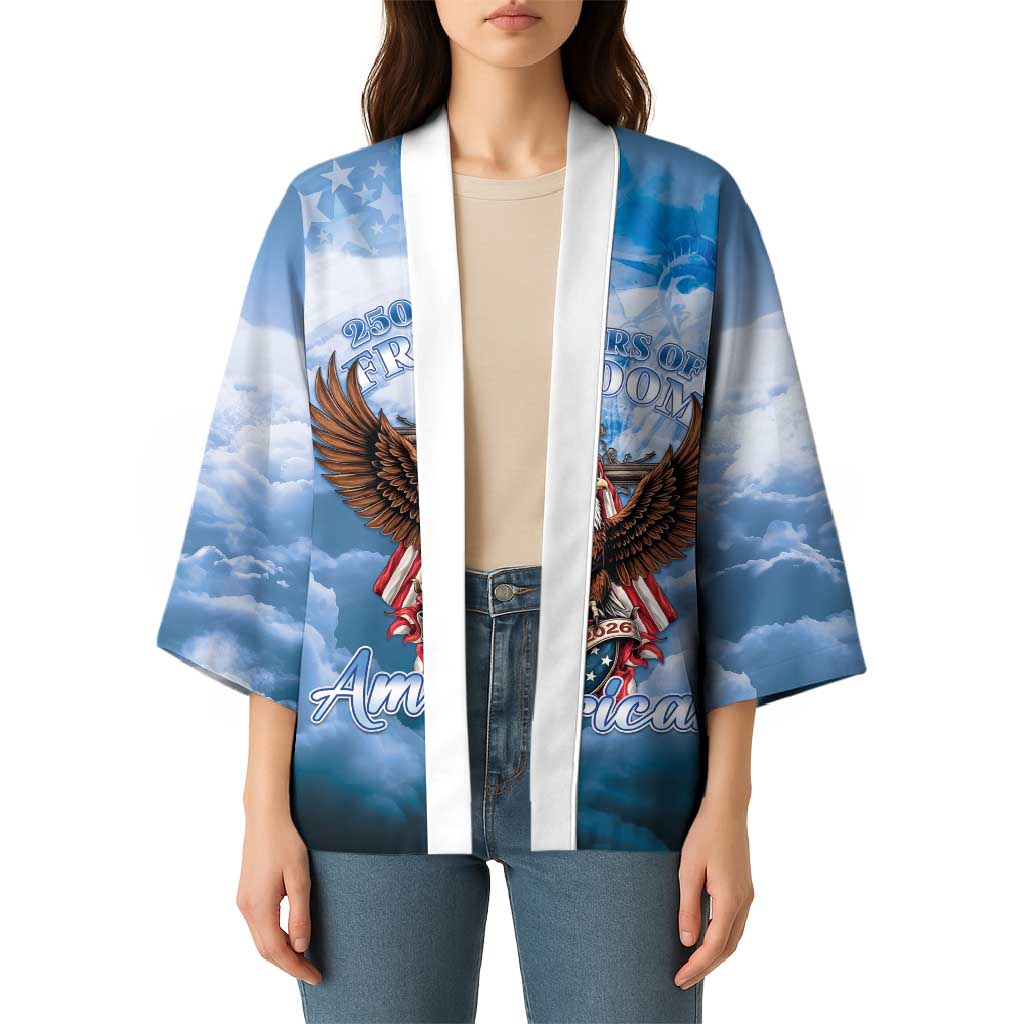 250 Years Of Freedom Kimono American Patriotic 1776 To 2026 Majestic Bald Eagle - Wonder Print Shop