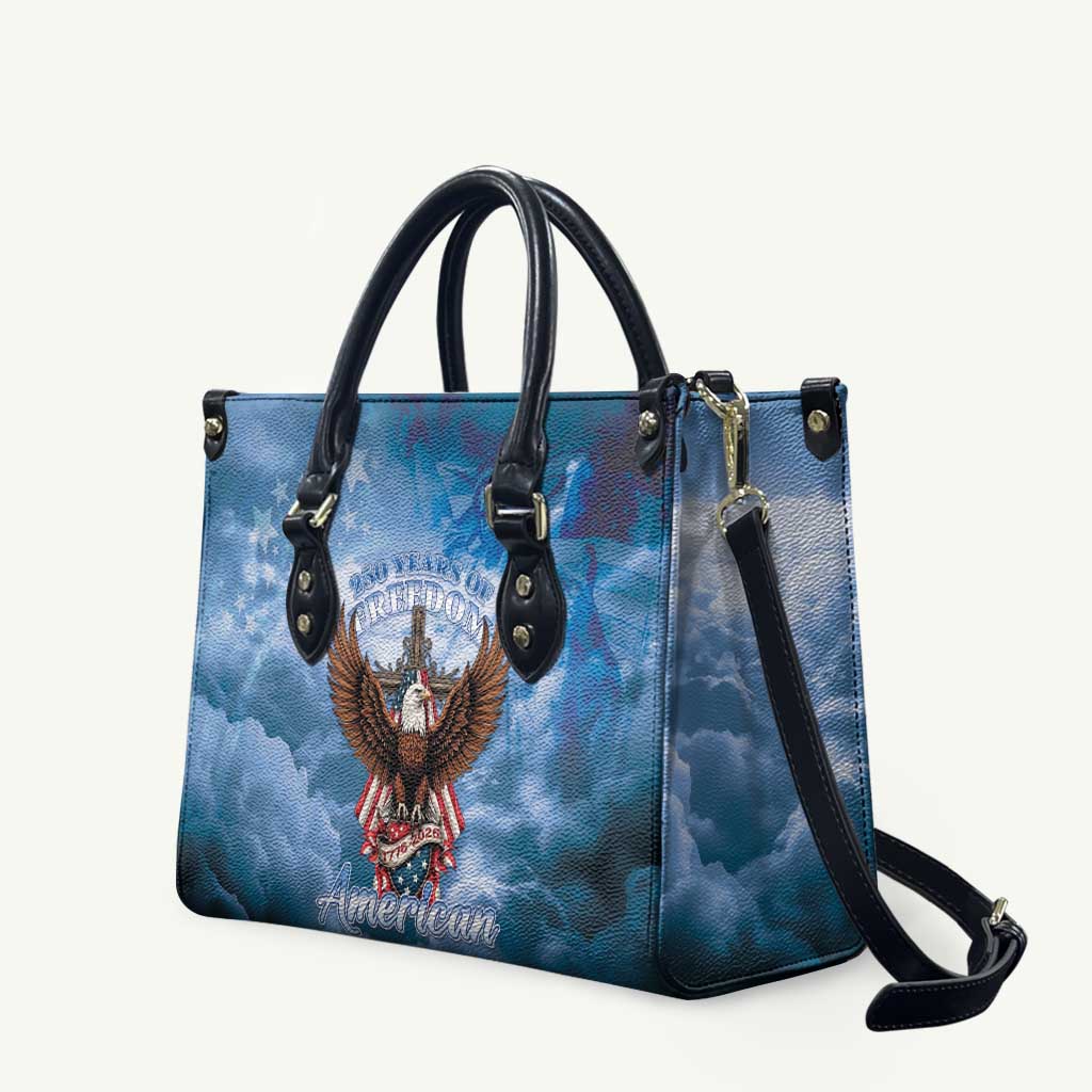 250 Years Of Freedom Leather Bag American Patriotic 1776 To 2026 Majestic Bald Eagle - Wonder Print Shop
