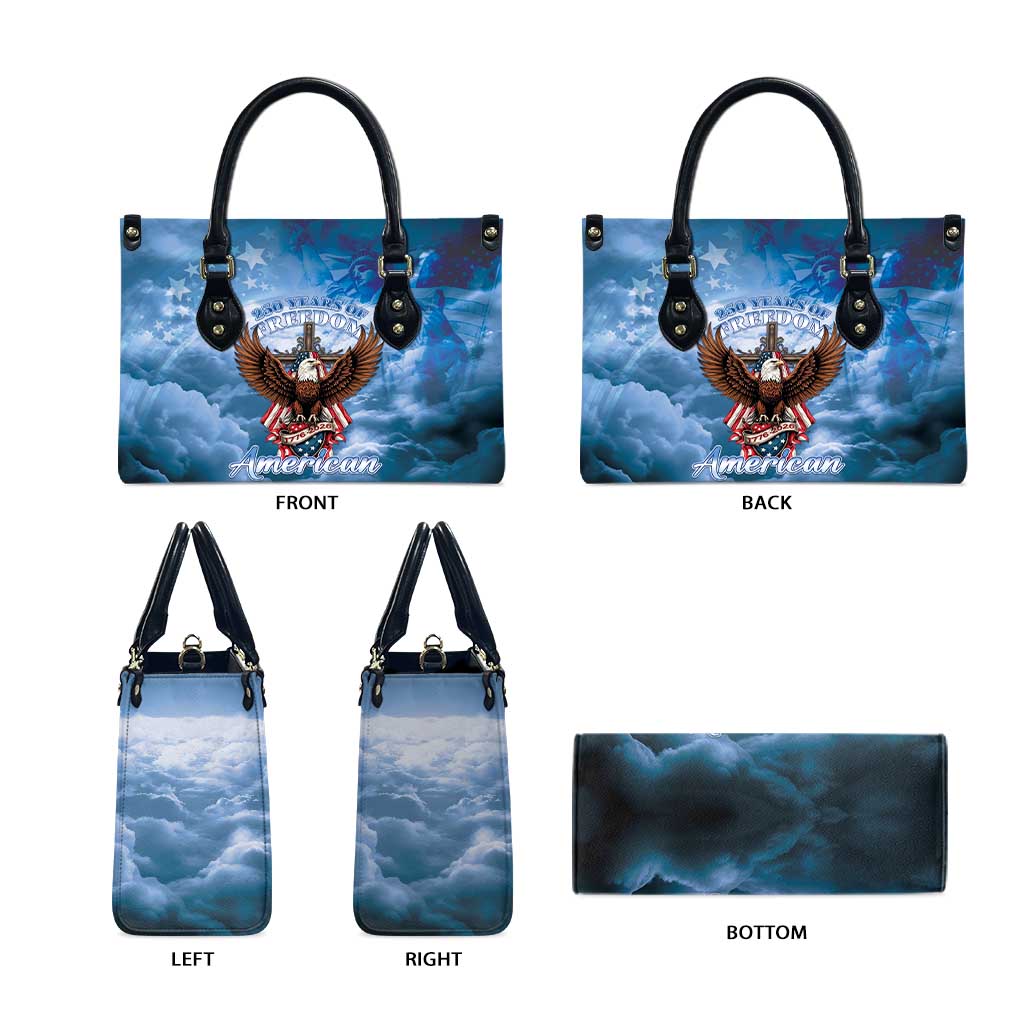 250 Years Of Freedom Leather Bag American Patriotic 1776 To 2026 Majestic Bald Eagle - Wonder Print Shop