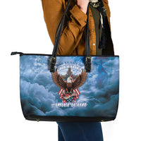 250 Years Of Freedom Leather Tote Bag American Patriotic 1776 To 2026 Majestic Bald Eagle - Wonder Print Shop