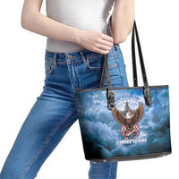 250 Years Of Freedom Leather Tote Bag American Patriotic 1776 To 2026 Majestic Bald Eagle - Wonder Print Shop