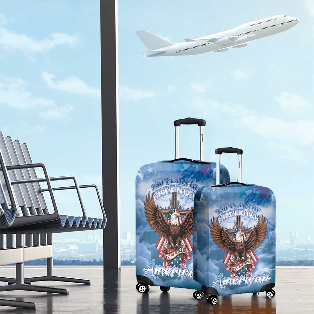 250 Years Of Freedom Luggage Cover American Patriotic 1776 To 2026 Majestic Bald Eagle - Wonder Print Shop