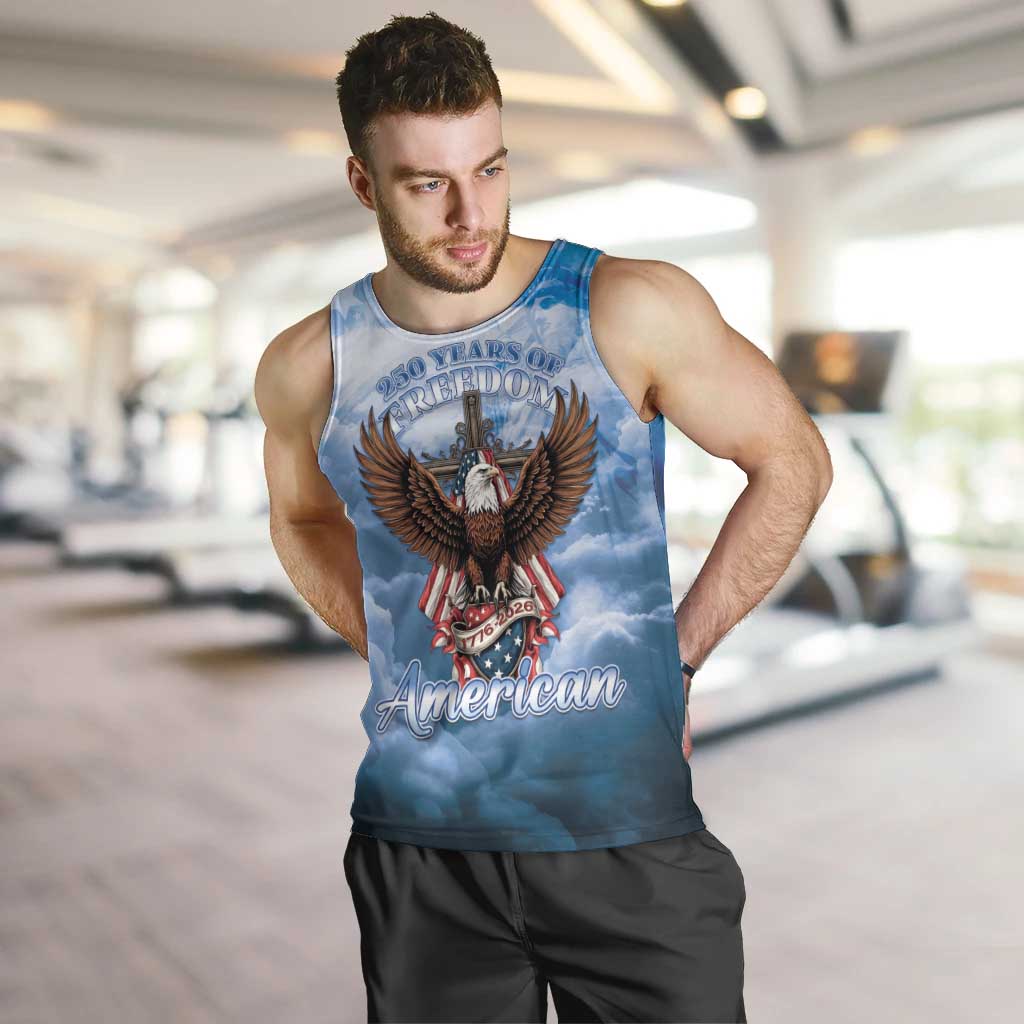 250 Years Of Freedom Men Tank Top American Patriotic 1776 To 2026 Majestic Bald Eagle - Wonder Print Shop