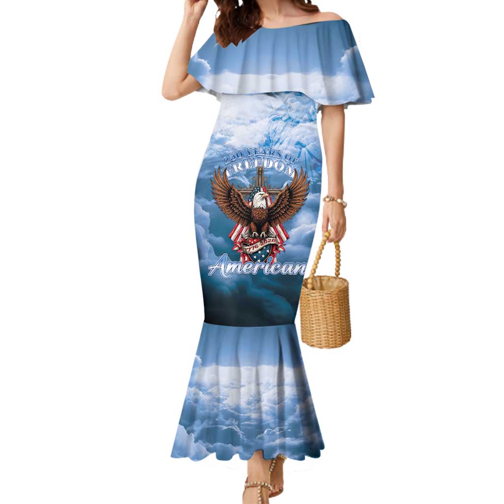 250 Years Of Freedom Mermaid Dress American Patriotic 1776 To 2026 Majestic Bald Eagle - Wonder Print Shop