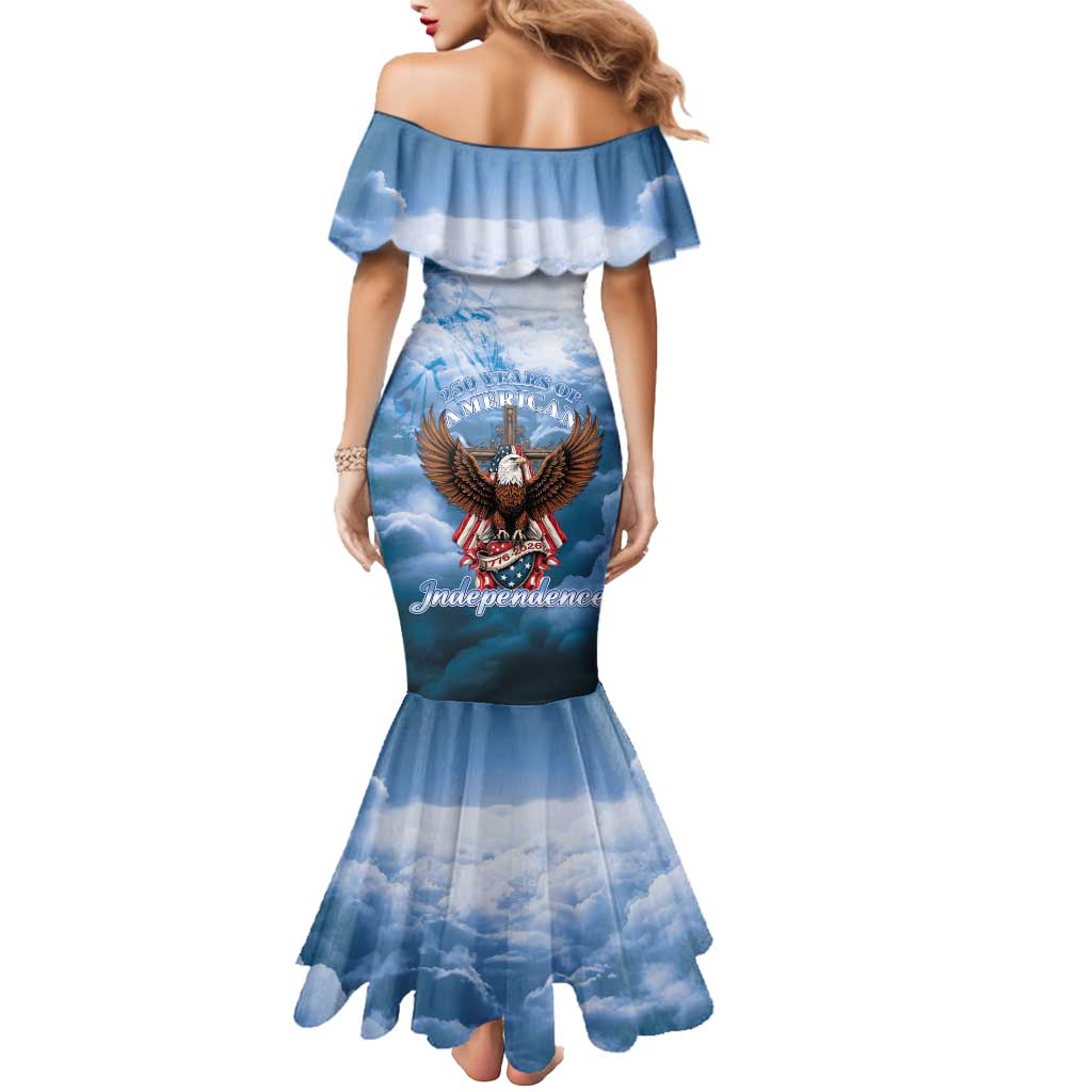 250 Years Of Freedom Mermaid Dress American Patriotic 1776 To 2026 Majestic Bald Eagle - Wonder Print Shop