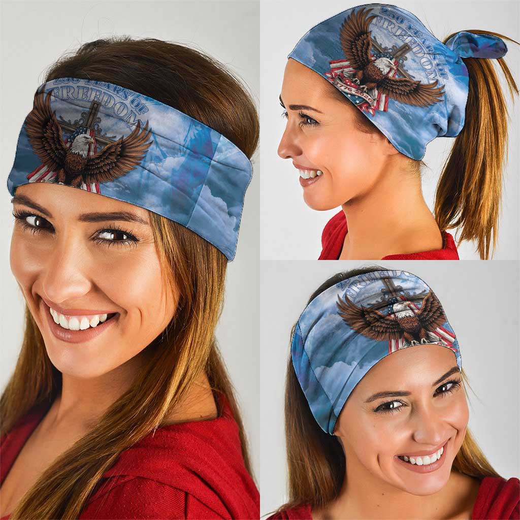 250 Years Of Freedom Neck Gaiter American Patriotic 1776 To 2026 Majestic Bald Eagle - Wonder Print Shop
