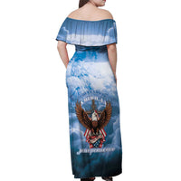 250 Years Of Freedom Off Shoulder Maxi Dress American Patriotic 1776 To 2026 Majestic Bald Eagle - Wonder Print Shop