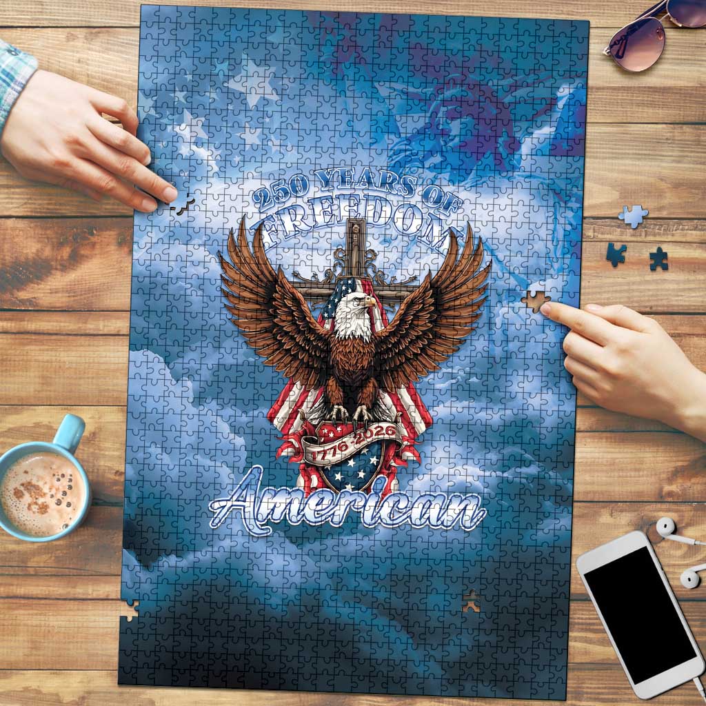 250 Years Of Freedom Puzzle American Patriotic 1776 To 2026 Majestic Bald Eagle - Wonder Print Shop