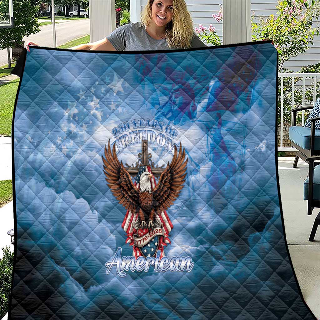 250 Years Of Freedom Quilt American Patriotic 1776 To 2026 Majestic Bald Eagle - Wonder Print Shop