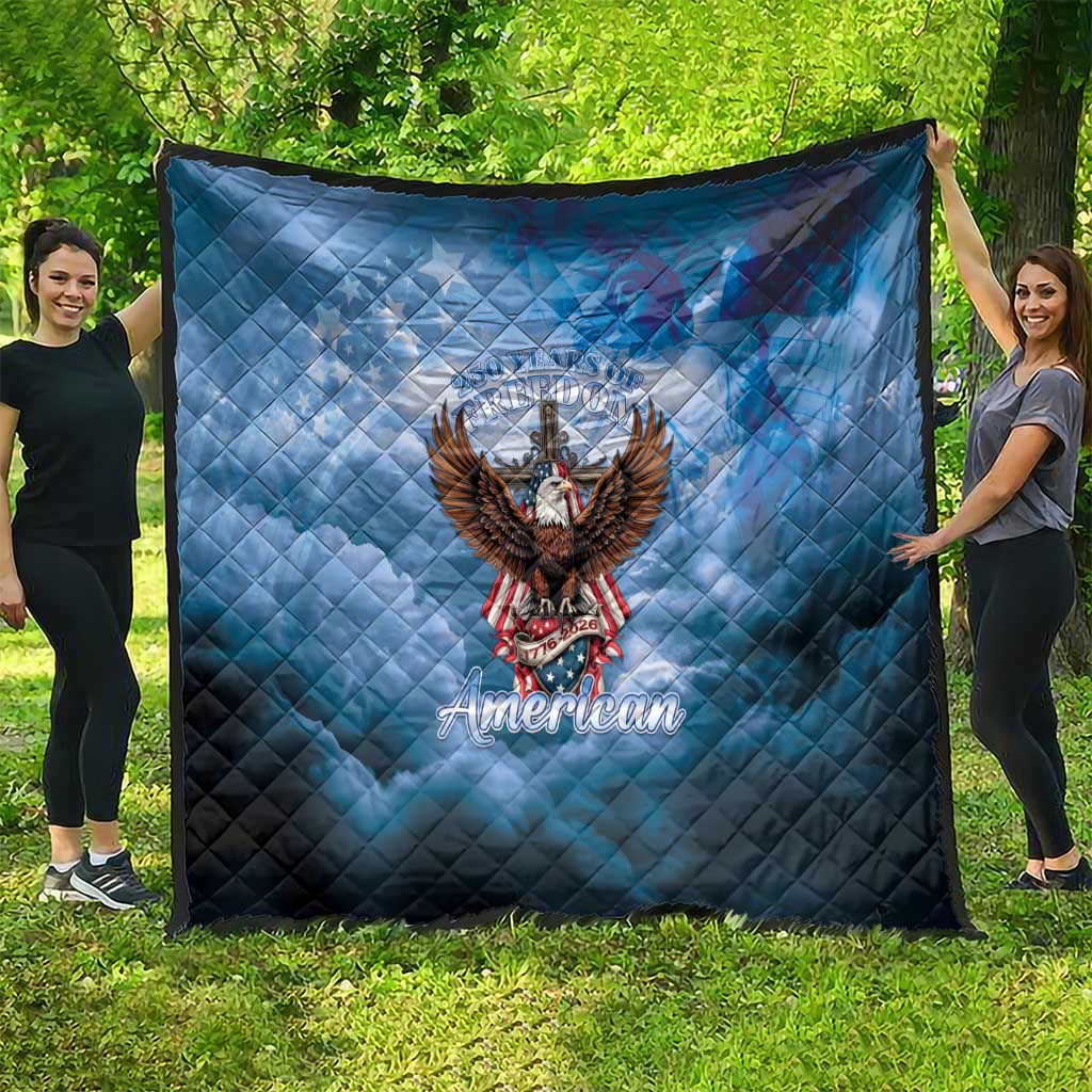 250 Years Of Freedom Quilt American Patriotic 1776 To 2026 Majestic Bald Eagle - Wonder Print Shop