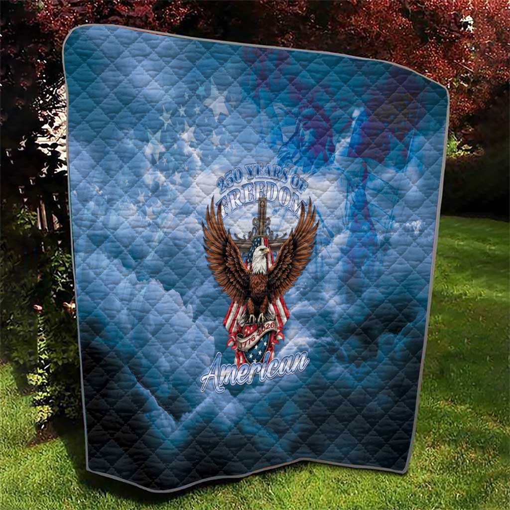 250 Years Of Freedom Quilt American Patriotic 1776 To 2026 Majestic Bald Eagle - Wonder Print Shop