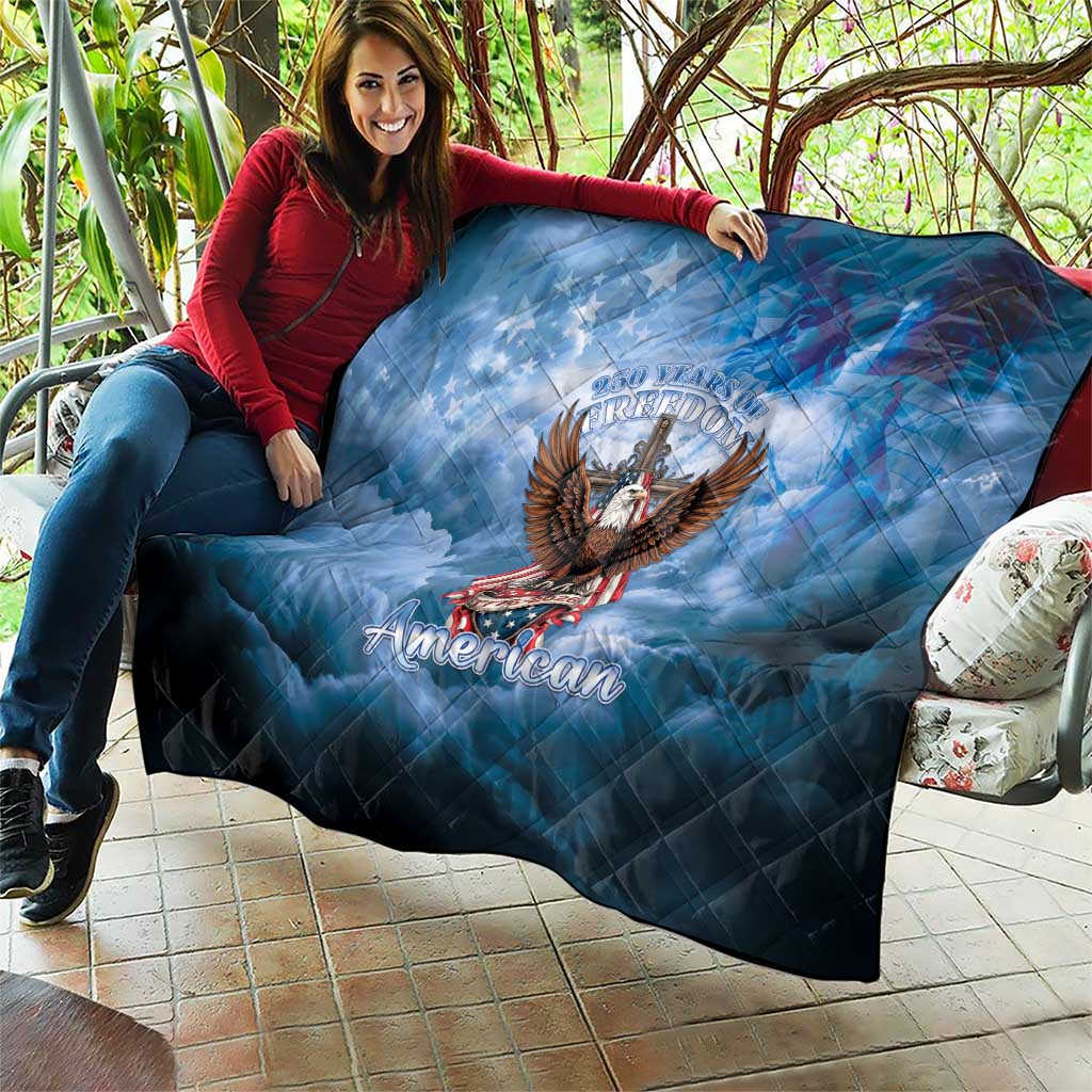 250 Years Of Freedom Quilt American Patriotic 1776 To 2026 Majestic Bald Eagle - Wonder Print Shop