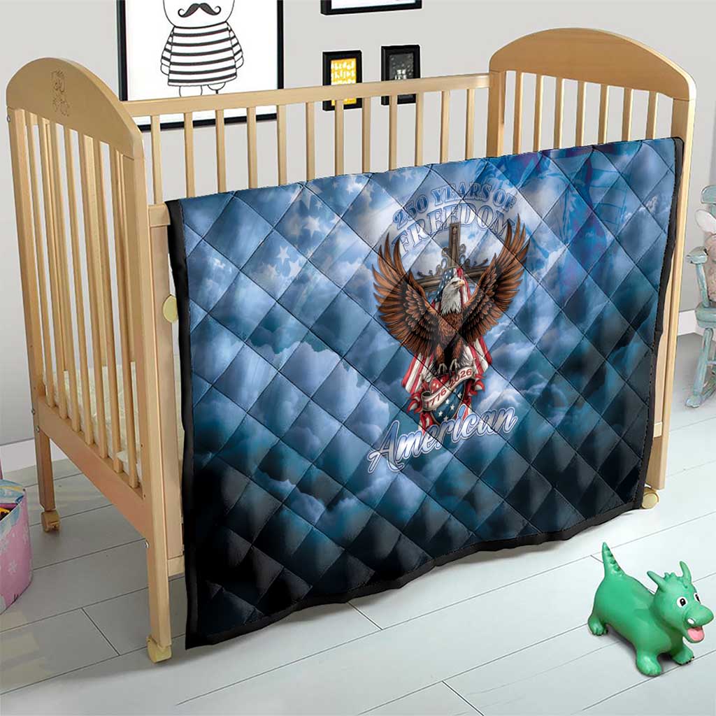 250 Years Of Freedom Quilt American Patriotic 1776 To 2026 Majestic Bald Eagle - Wonder Print Shop