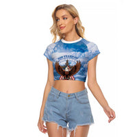 250 Years Of Freedom Raglan Cropped T Shirt American Patriotic 1776 To 2026 Majestic Bald Eagle - Wonder Print Shop