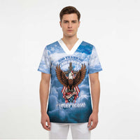 250 Years Of Freedom Scrub Top American Patriotic 1776 To 2026 Majestic Bald Eagle - Wonder Print Shop