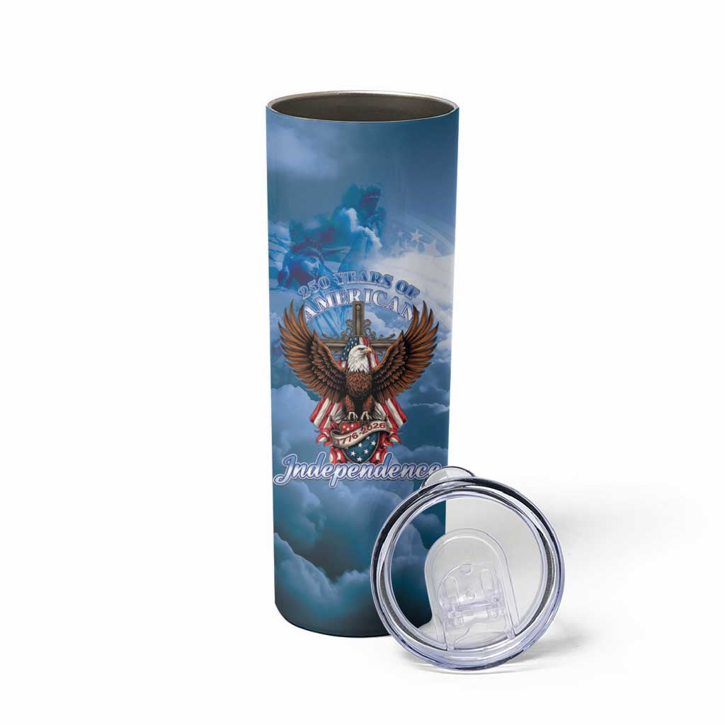 250 Years Of Freedom Skinny Tumbler American Patriotic 1776 To 2026 Majestic Bald Eagle - Wonder Print Shop