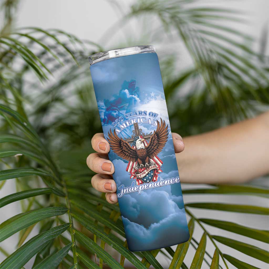 250 Years Of Freedom Skinny Tumbler American Patriotic 1776 To 2026 Majestic Bald Eagle - Wonder Print Shop