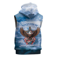 250 Years Of Freedom Sleeveless Hoodie American Patriotic 1776 To 2026 Majestic Bald Eagle - Wonder Print Shop
