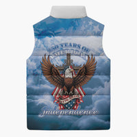250 Years Of Freedom Sleeveless Puffer Jacket American Patriotic 1776 To 2026 Majestic Bald Eagle - Wonder Print Shop