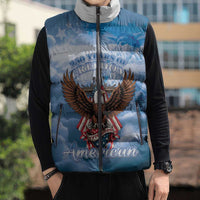 250 Years Of Freedom Sleeveless Puffer Jacket American Patriotic 1776 To 2026 Majestic Bald Eagle - Wonder Print Shop