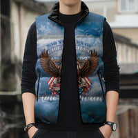 250 Years Of Freedom Sleeveless Puffer Jacket American Patriotic 1776 To 2026 Majestic Bald Eagle - Wonder Print Shop